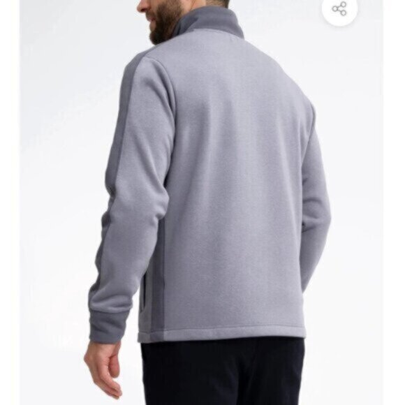 NWT Swet Tailor Men's Gray Pullover Stretch Microfleece Quarter Zip Size Large - Picture 2 of 7
